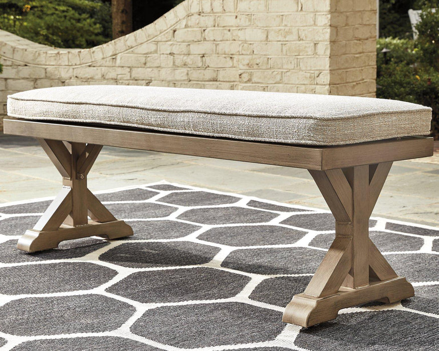 Beachcroft Outdoor Bench with Cushion - Atchison Furniture Company (Atchison, KS)
