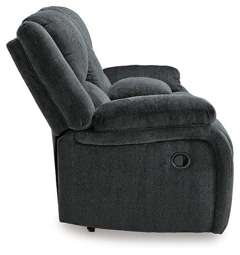 Draycoll Reclining Loveseat with Console - Atchison Furniture Company (Atchison, KS)