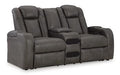 Fyne-Dyme Power Reclining Loveseat with Console - Atchison Furniture Company (Atchison, KS)