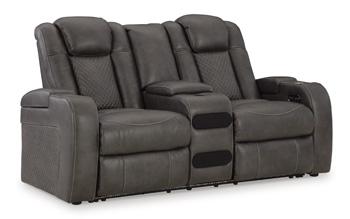 Fyne-Dyme Power Reclining Loveseat with Console - Atchison Furniture Company (Atchison, KS)