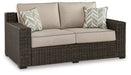Coastline Bay Outdoor Loveseat with Cushion - Atchison Furniture Company (Atchison, KS)