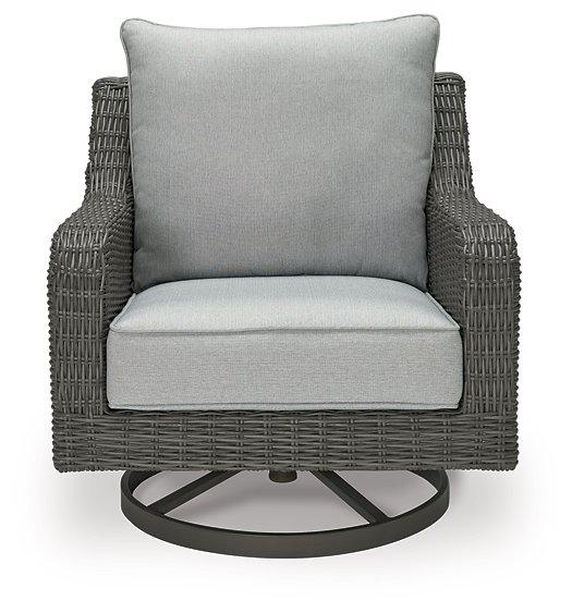 Elite Park Outdoor Swivel Lounge with Cushion - Atchison Furniture Company (Atchison, KS)