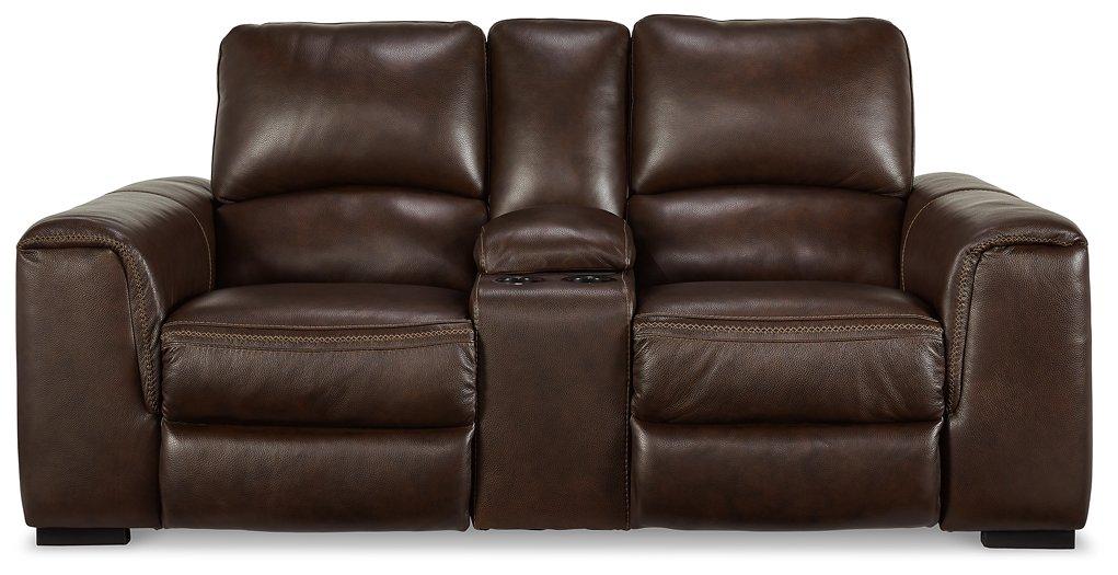 Alessandro Power Reclining Loveseat with Console - Atchison Furniture Company (Atchison, KS)