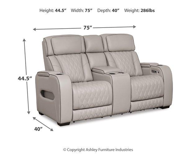 Boyington Power Reclining Loveseat with Console - Atchison Furniture Company (Atchison, KS)