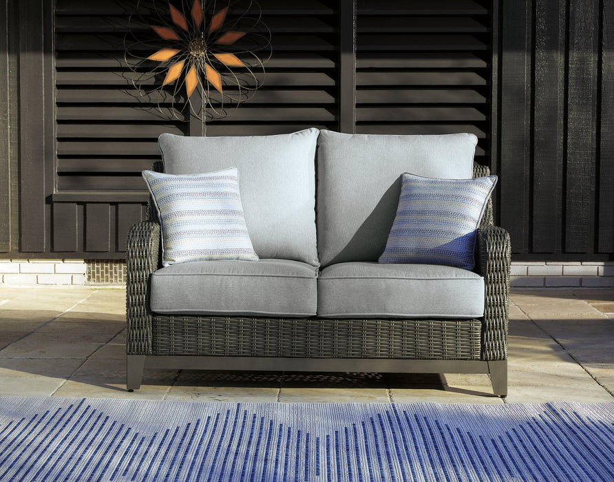 Elite Park Outdoor Loveseat with Cushion - Atchison Furniture Company (Atchison, KS)
