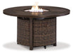 Paradise Trail Paradise Trail Fire Pit Table with 4 Nuvella Swivel Lounge Chairs - Atchison Furniture Company (Atchison, KS)