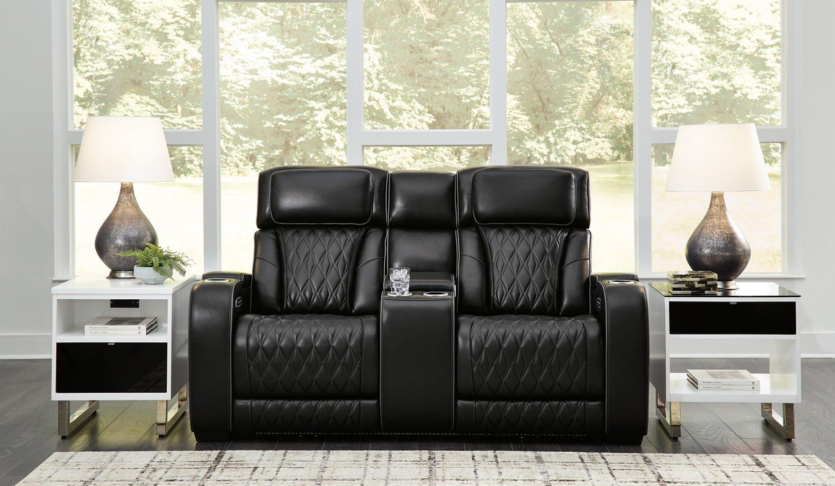 Boyington Power Reclining Loveseat with Console - Atchison Furniture Company (Atchison, KS)