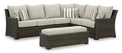 Brook Ranch Outdoor Sofa Sectional/Bench with Cushion (Set of 3) - Atchison Furniture Company (Atchison, KS)