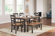 Gesthaven Dining Table with 4 Chairs and Bench (Set of 6) - Atchison Furniture Company (Atchison, KS)