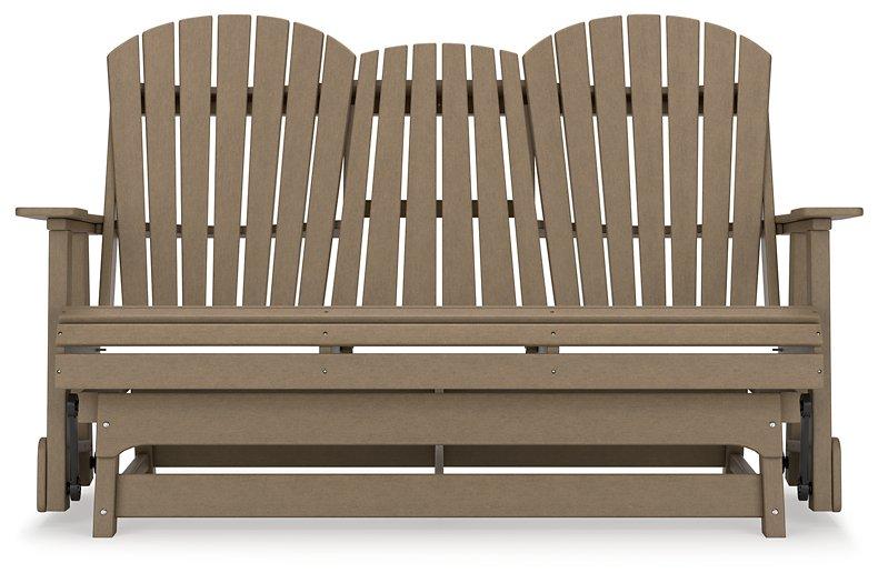 Hyland wave Outdoor Glider Loveseat - Atchison Furniture Company (Atchison, KS)