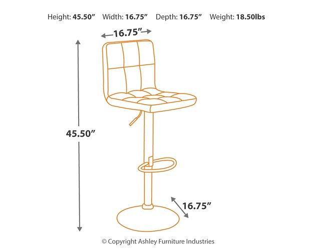 Bellatier Adjustable Height Bar Stool - Atchison Furniture Company (Atchison, KS)