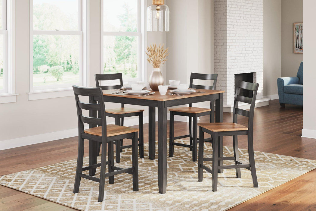 Gesthaven Counter Height Dining Table and 4 Barstools (Set of 5) - Atchison Furniture Company (Atchison, KS)