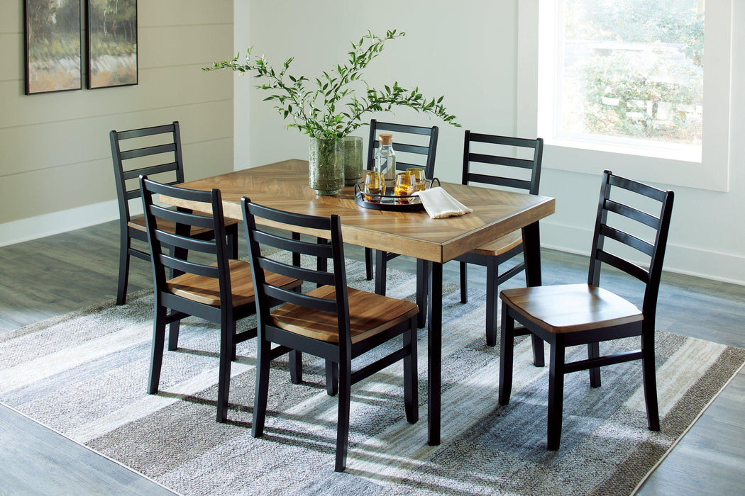 Blondon Dining Table and 6 Chairs (Set of 7) - Atchison Furniture Company (Atchison, KS)