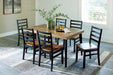 Blondon Dining Table and 6 Chairs (Set of 7) - Atchison Furniture Company (Atchison, KS)