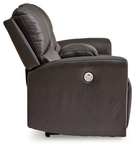 Boxmere Power Reclining Loveseat with Console - Atchison Furniture Company (Atchison, KS)