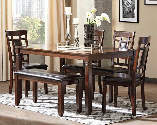 Bennox Dining Table and Chairs with Bench (Set of 6) - Atchison Furniture Company (Atchison, KS)