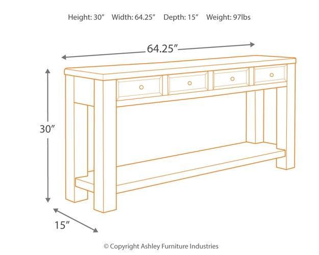 Gavelston Sofa/Console Table - Atchison Furniture Company (Atchison, KS)