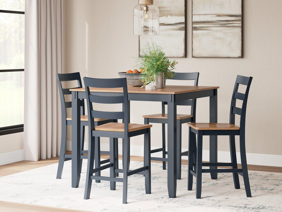Gesthaven Counter Height Dining Table and 4 Barstools (Set of 5) - Atchison Furniture Company (Atchison, KS)