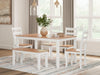 Gesthaven Dining Table with 4 Chairs and Bench (Set of 6) - Atchison Furniture Company (Atchison, KS)