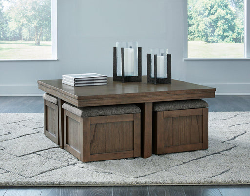 Boardernest Coffee Table with 4 Stools - Atchison Furniture Company (Atchison, KS)