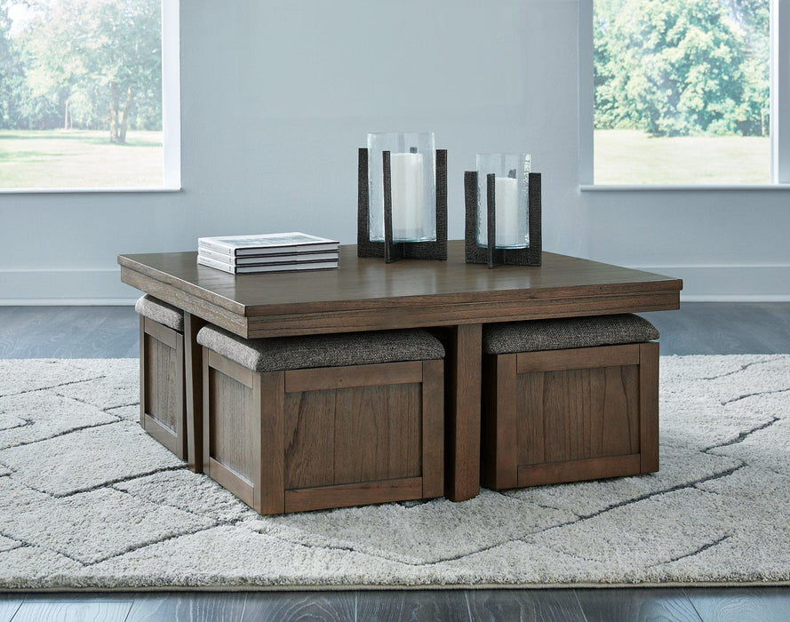 Boardernest Coffee Table with 4 Stools - Atchison Furniture Company (Atchison, KS)