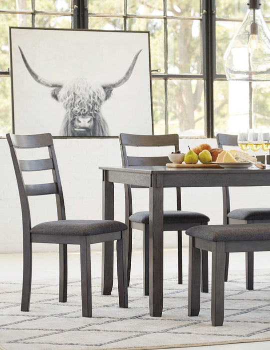 Bridson Dining Table and Chairs with Bench (Set of 6) - Atchison Furniture Company (Atchison, KS)