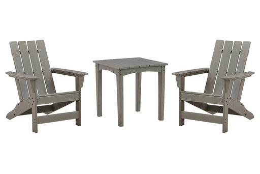 Visola Outdoor Adirondack Chair Set with End Table - Atchison Furniture Company (Atchison, KS)