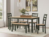 Gesthaven Dining Table with 4 Chairs and Bench (Set of 6) - Atchison Furniture Company (Atchison, KS)