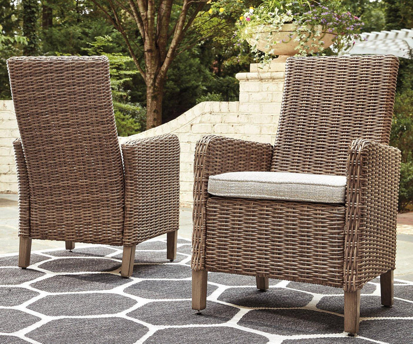 Beachcroft Outdoor Arm Chair with Cushion (Set of 2) - Atchison Furniture Company (Atchison, KS)