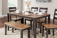 Gesthaven Dining Table with 4 Chairs and Bench (Set of 6) - Atchison Furniture Company (Atchison, KS)