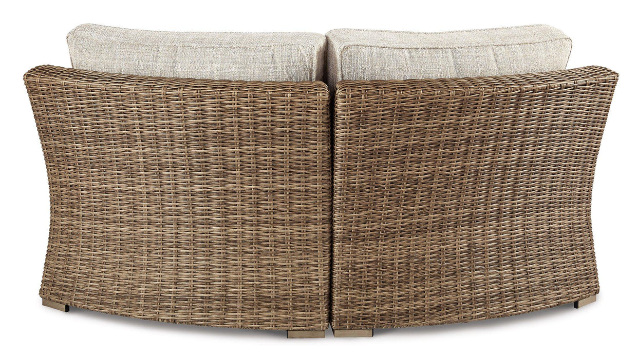 Beachcroft Outdoor Curved Corner Chair with Cushion - Atchison Furniture Company (Atchison, KS)