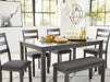 Bridson Dining Table and Chairs with Bench (Set of 6) - Atchison Furniture Company (Atchison, KS)