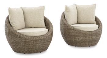 Danson Swivel Lounge with Cushion (Set of 2) - Atchison Furniture Company (Atchison, KS)