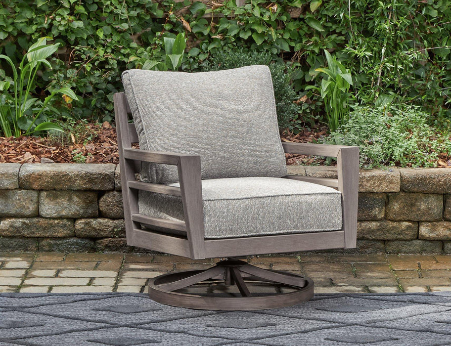 Hillside Barn Outdoor Swivel Lounge with Cushion - Atchison Furniture Company (Atchison, KS)