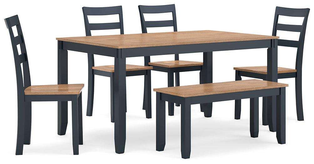 Gesthaven Dining Table with 4 Chairs and Bench (Set of 6) - Atchison Furniture Company (Atchison, KS)