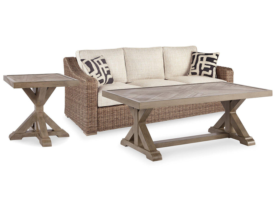 Beachcroft Beachcroft Nuvella Sofa with Coffee and End Table - Atchison Furniture Company (Atchison, KS)