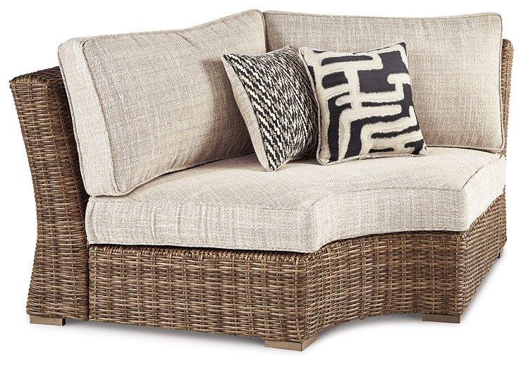 Beachcroft Outdoor Curved Corner Chair with Cushion - Atchison Furniture Company (Atchison, KS)