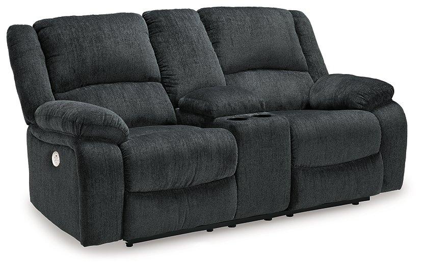 Draycoll Power Reclining Loveseat with Console - Atchison Furniture Company (Atchison, KS)