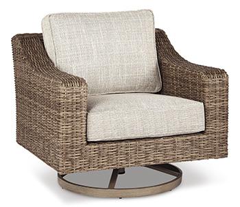 Beachcroft Outdoor Swivel Lounge with Cushion - Atchison Furniture Company (Atchison, KS)