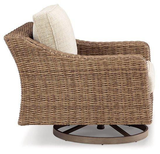 Beachcroft Outdoor Swivel Lounge with Cushion - Atchison Furniture Company (Atchison, KS)