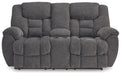 Foreside Reclining Loveseat with Console - Atchison Furniture Company (Atchison, KS)
