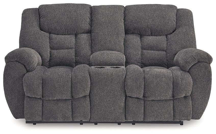 Foreside Reclining Loveseat with Console - Atchison Furniture Company (Atchison, KS)