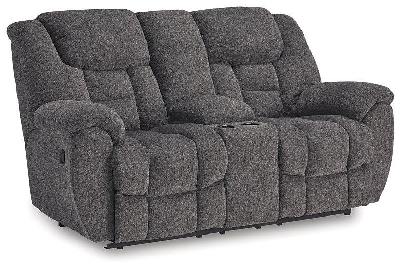 Foreside Reclining Loveseat with Console - Atchison Furniture Company (Atchison, KS)
