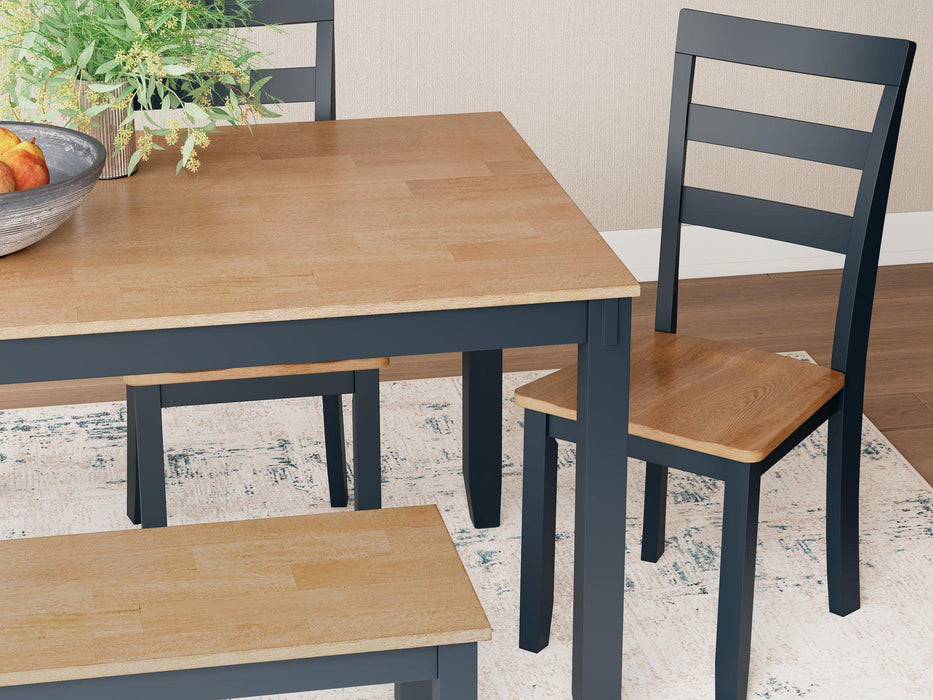 Gesthaven Dining Table with 4 Chairs and Bench (Set of 6) - Atchison Furniture Company (Atchison, KS)