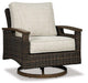 Paradise Trail Paradise Trail Fire Pit Table with 4 Nuvella Swivel Lounge Chairs - Atchison Furniture Company (Atchison, KS)