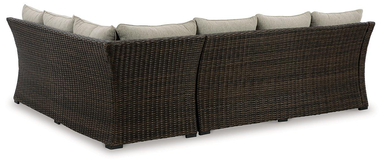 Brook Ranch Outdoor Sofa Sectional/Bench with Cushion (Set of 3) - Atchison Furniture Company (Atchison, KS)
