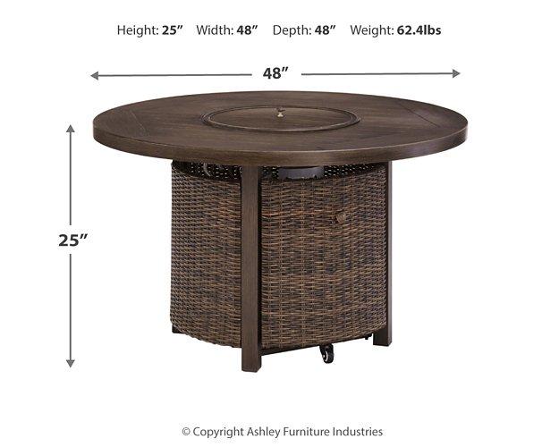 Paradise Trail Paradise Trail Fire Pit Table with 4 Nuvella Swivel Lounge Chairs - Atchison Furniture Company (Atchison, KS)