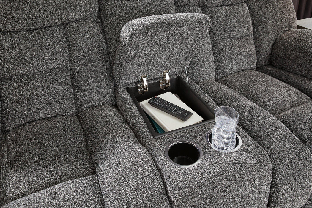 Foreside Reclining Loveseat with Console - Atchison Furniture Company (Atchison, KS)