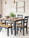 Gesthaven Dining Table with 4 Chairs and Bench (Set of 6) - Atchison Furniture Company (Atchison, KS)