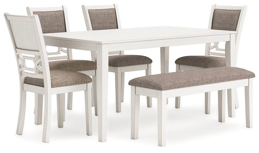 Erinberg Dining Table and 4 Chairs and Bench (Set of 6) - Atchison Furniture Company (Atchison, KS)